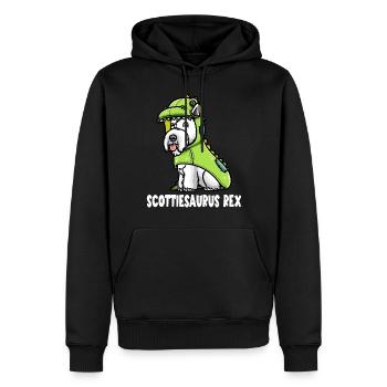 Scottish Terrier Hund Im Dinosaurier-Kostüm - Männer Premium Bio Hoodie - Schwarz - Vorne - Nico (187cm)