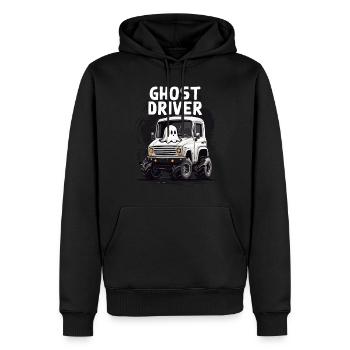 Ghost driver Geisterfahrer Halloween Humour - Sweat à capuche Premium bio Homme - noir - Devant - Nico (187cm)