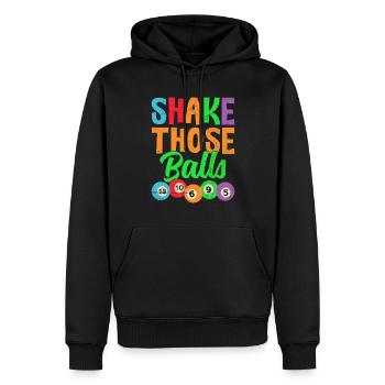 Joueurs de bingo Salles de bingo Jeu de casino - Sweat à capuche Premium bio Homme - noir - Devant - Nico (187cm)