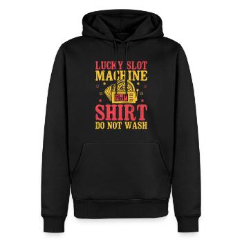 Spielautomaten-roulette-wetten, - Männer Premium Bio Hoodie - Schwarz - Vorne - Nico (187cm)