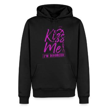 Bonne fête de divorce Embrasse-moi Je suis - Sweat à capuche Premium bio Homme - noir - Devant - Nico (187cm)