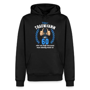 Dieser Traummann ist 60 Jahre 60 Geburtstag - Männer Premium Bio Hoodie - Schwarz - Vorne - Nico (187cm)