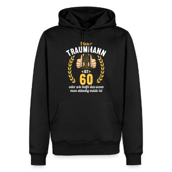 Dieser Traummann ist 60 Jahre 60 Geburtstag - Männer Premium Bio Hoodie - Schwarz - Vorne - Nico (187cm)