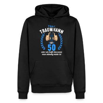 Dieser Traummann ist 50 Jahre 50 Geburtstag - Männer Premium Bio Hoodie - Schwarz - Vorne - Nico (187cm)