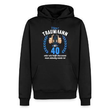 Dieser Traummann ist 40 Jahre 40 Geburtstag - Männer Premium Bio Hoodie - Schwarz - Vorne - Nico (187cm)