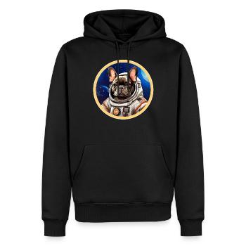 Frenchie French Bulldog Astronaute Space - Sweat à capuche Premium bio Homme - noir - Devant - Nico (187cm)