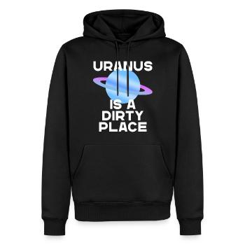 Uranus Conception d’espace humoristique Dicton - Sweat à capuche Premium bio Homme - noir - Devant - Nico (187cm)