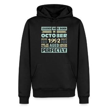 31st Birthday October Vintage 1992 Vintage - Men’s Premium Organic Hoodie - black - Front - Nico (187cm)