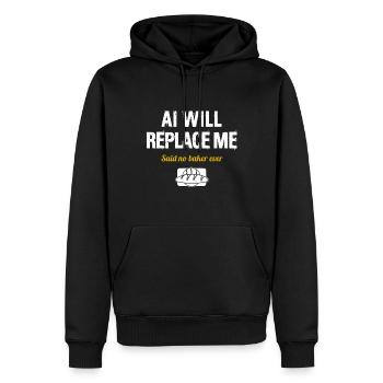 Boulangerie, Boulangerie, Confiserie, Dessert, Gâteau, Cupcake - Sweat à capuche Premium bio Homme - noir - Devant - Nico (187cm)