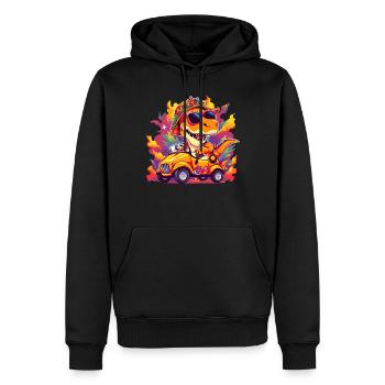 T-Rex conduit un camion monstre - Sweat à capuche Premium bio Homme - noir - Devant - Nico (187cm)