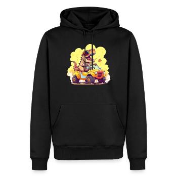 T-Rex conduit un camion monstre - Sweat à capuche Premium bio Homme - noir - Devant - Nico (187cm)