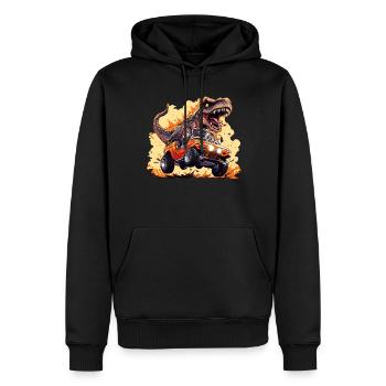 T-Rex conduit un camion monstre - Sweat à capuche Premium bio Homme - noir - Devant - Nico (187cm)