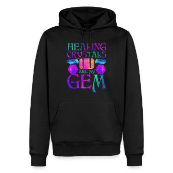 Heilkristalle Kristallheiler Kristalle - Männer Premium Bio Hoodie - Schwarz - Vorne - Nico (187cm)