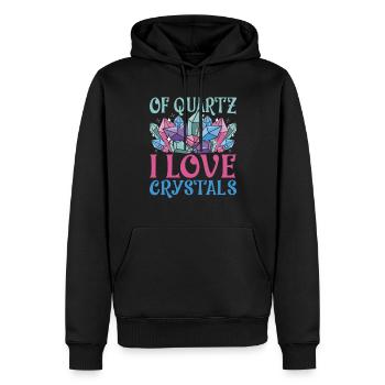 Cristaux de guérison de quartz J’aime les cristaux - Sweat à capuche Premium bio Homme - noir - Devant - Nico (187cm)