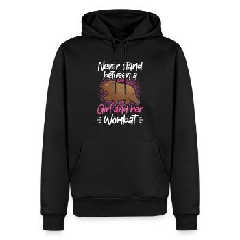 Mädchen und ihr Wombat Australien Beuteltier - Männer Premium Bio Hoodie - Schwarz - Vorne - Nico (187cm)