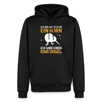 Ich habe einen Kiwi Vogel Neuseeland - Männer Premium Bio Hoodie - Schwarz - Vorne - Nico (187cm)