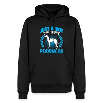 Junge der Podenco liebt Ibizan Hound - Männer Premium Bio Hoodie - Schwarz - Vorne - Nico (187cm)