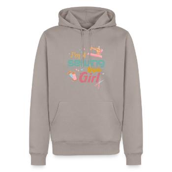 Nähmaschine Näherin Näherin Schneiderin Näherin - Männer Premium Bio Hoodie - Taupe - Vorne - Nico (187cm)