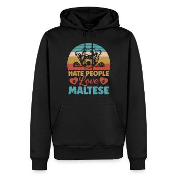 Cadeaux de propriétaire maltais - Sweat à capuche Premium bio Homme - noir - Devant - Nico (187cm)