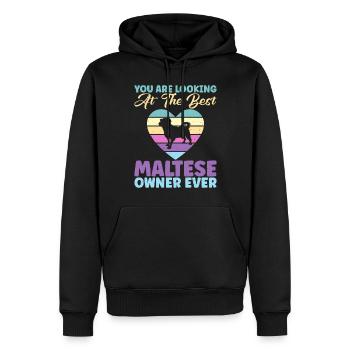 Cadeaux de propriétaire maltais - Sweat à capuche Premium bio Homme - noir - Devant - Nico (187cm)