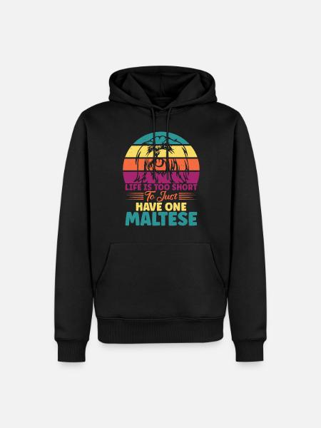 Maltese Owner Gifts - Men’s Premium Organic Hoodie - black