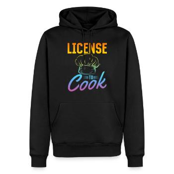 Licence pour cuisiner chapeau de chef Chef agréé Cuisine - Sweat à capuche Premium bio Homme - noir - Devant - Nico (187cm)