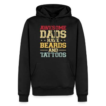 Amant barbe Homme barbu Papa - Sweat à capuche Premium bio Homme - noir - Devant - Nico (187cm)