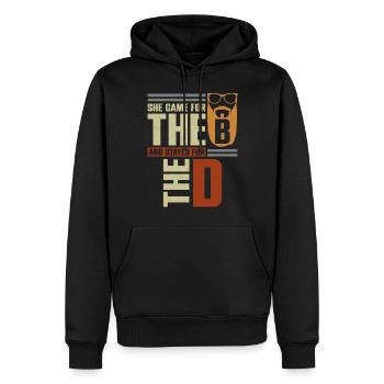 Amoureux de la barbe Homme barbu Elle est venue - Sweat à capuche Premium bio Homme - noir - Devant - Nico (187cm)