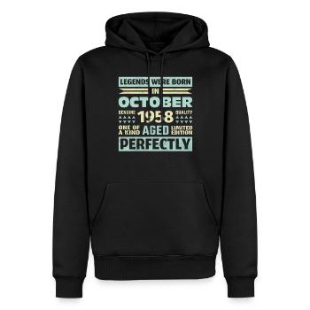 65th Birthday October Vintage 1958 Vintage - Men’s Premium Organic Hoodie - black - Front - Nico (187cm)