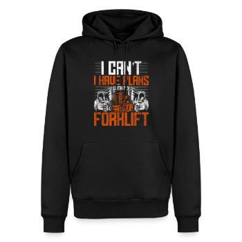 Conducteur de chariot élévateur - Sweat à capuche Premium bio Homme - noir - Devant - Nico (187cm)