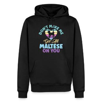 Cadeaux de propriétaire maltais - Sweat à capuche Premium bio Homme - noir - Devant - Nico (187cm)
