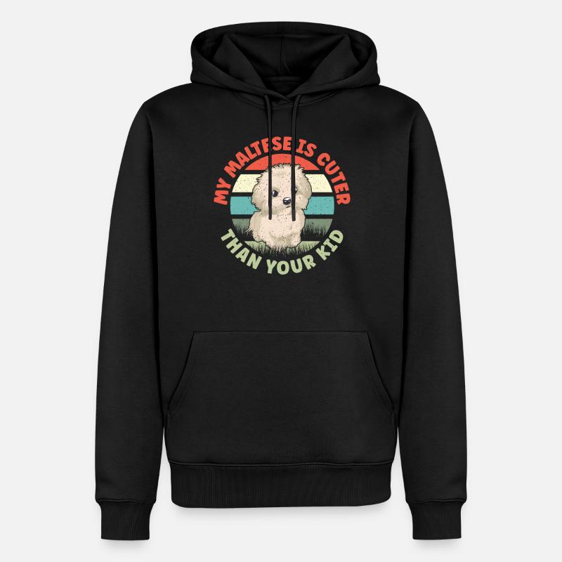 Cadeaux de propriétaire maltais - Sweat à capuche Premium bio Homme - noir