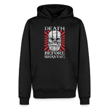 Amant barbe Homme barbu Mort - Sweat à capuche Premium bio Homme - noir - Devant - Nico (187cm)