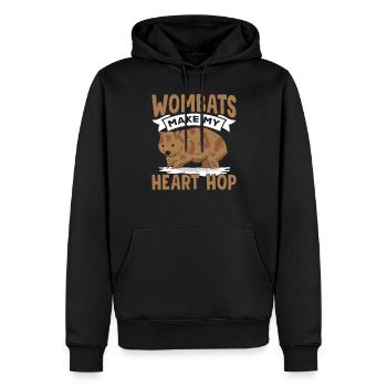Wombats Machen Heart Hop Australian Animals - Männer Premium Bio Hoodie - Schwarz - Vorne - Nico (187cm)