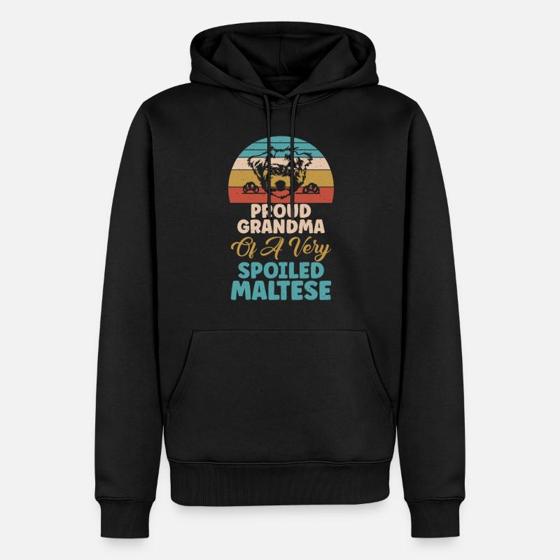 Cadeaux de propriétaire maltais - Sweat à capuche Premium bio Homme - noir