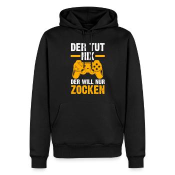 Zocker Zocken Gamer - Männer Premium Bio Hoodie - Schwarz - Vorne - Nico (187cm)
