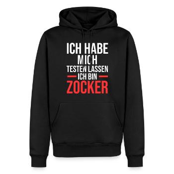 Zocker Zocken Gamer - Männer Premium Bio Hoodie - Schwarz - Vorne - Nico (187cm)