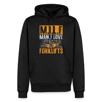 Forklift Driver Man I Love Forklifts - Men’s Premium Organic Hoodie - black - Front - Nico (187cm)