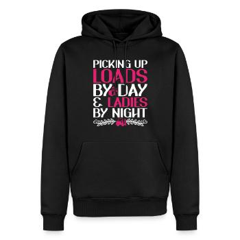Forklift driver Forklift driver - Men’s Premium Organic Hoodie - black - Front - Nico (187cm)