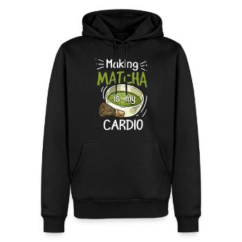 Amateur de thé vert, japonais - Sweat à capuche Premium bio Homme - noir - Devant - Nico (187cm)