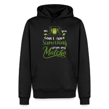 Grüntee-Liebhaber Japanischer Matcha-Latte-Drink - Männer Premium Bio Hoodie - Schwarz - Vorne - Nico (187cm)