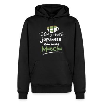 Grüntee-Liebhaber Japanischer Matcha-Latte-Drink - Männer Premium Bio Hoodie - Schwarz - Vorne - Nico (187cm)