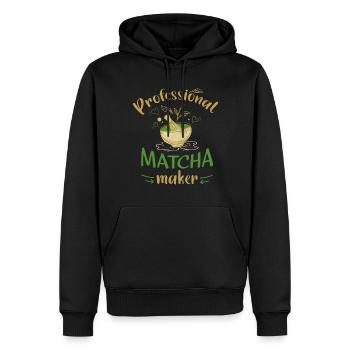 Grüntee-Liebhaber Japanischer Matcha-Latte-Drink - Männer Premium Bio Hoodie - Schwarz - Vorne - Nico (187cm)