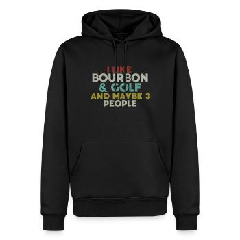 Bourbon & Golf Whikey Golfspieler Golfeur - Sweat à capuche Premium bio Homme - noir - Devant - Nico (187cm)