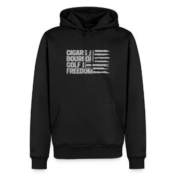 Bourbon & Golf Whikey Golfspieler Golfeur - Sweat à capuche Premium bio Homme - noir - Devant - Nico (187cm)