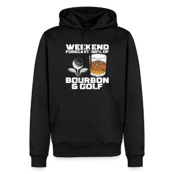 Bourbon & Golf Whikey Golfspieler Golfeur - Sweat à capuche Premium bio Homme - noir - Devant - Nico (187cm)