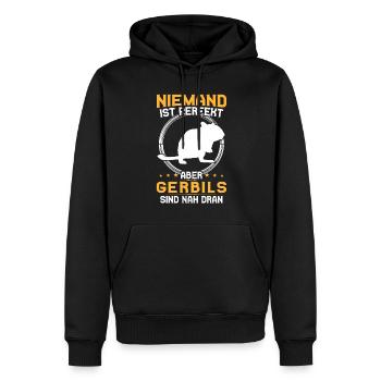 Rennmaus ist perfekt Nagetier Gerbil - Männer Premium Bio Hoodie - Schwarz - Vorne - Nico (187cm)