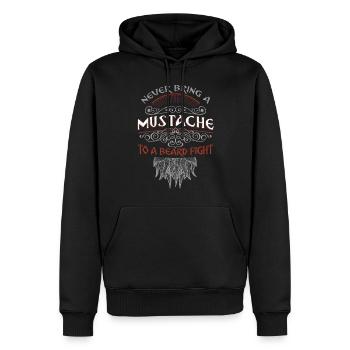 Amant barbe Homme barbu jamais - Sweat à capuche Premium bio Homme - noir - Devant - Nico (187cm)