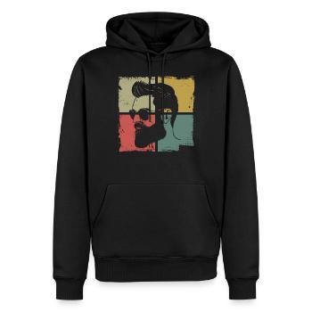 Beard Lover Bearded Man Retro - Männer Premium Bio Hoodie - Schwarz - Vorne - Nico (187cm)