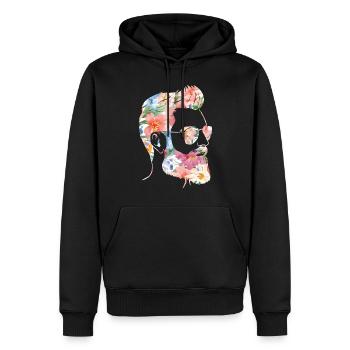 Amant barbe Homme Barbu Fleur - Sweat à capuche Premium bio Homme - noir - Devant - Nico (187cm)